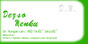 dezso menku business card